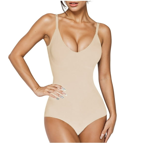 Timegard Bodysuit for Women 1 Piece Adjustable Strap Deep V Neck Rompers Slim Yoga Gym Camis Jumpsuit