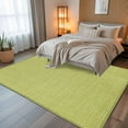 thumbnail image 5 of Fruit Green 8x10 Area Rugs, Farmhouse Burlap Solid Green Color Modern Linen Texture Non-Skid Rubber Backing Large Rectangle Rugs - Living Room Bedroom Home Office, Indoor Floor Carpets Washable Rug, 5 of 9
