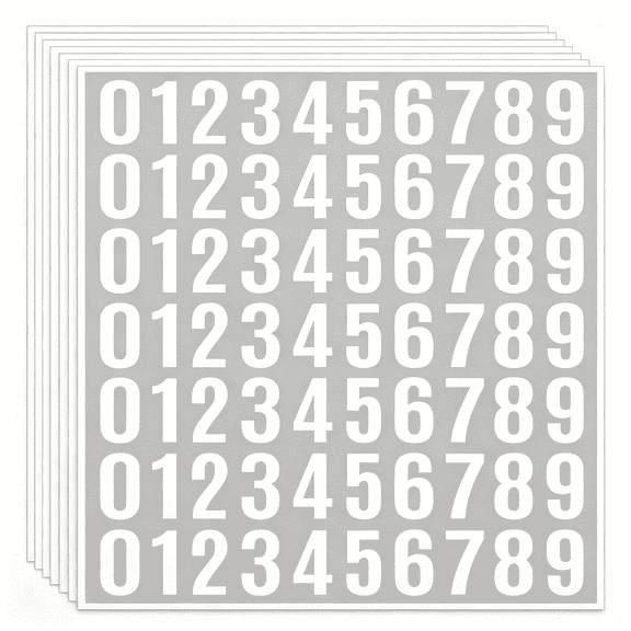 CCOCC 560 Pcs 1 Inch Number Stickers,8 Sheets 0-9 Self-Adhesive Vinyl Waterproof Number Labels for Office,Classroom,Mailbox,Scrapbooking,Storage Boxes (White, 1 Inch)