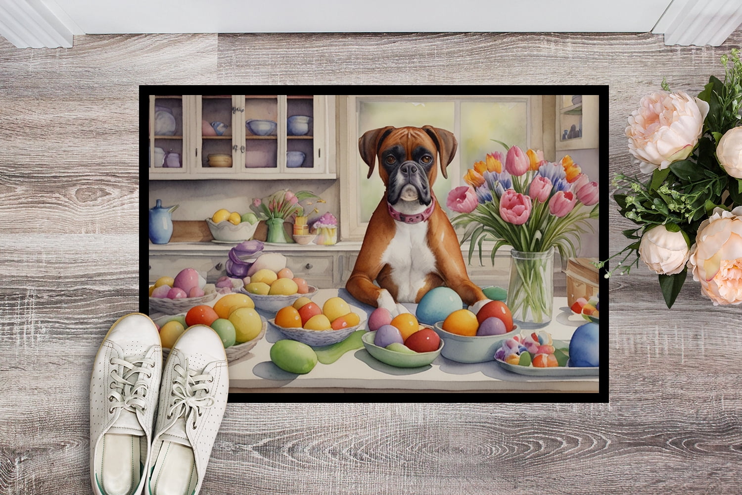 Carolines Treasures DAC6774MAT 18 x 27 in. Decorating Easter Boxer Doormat
