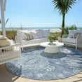 thumbnail image 6 of Addison Rugs Chantille Indoor/Outdoor Traditional Medallions Blue Washable Round Rug, 8' x 8', 6 of 6