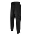 thumbnail image 6 of AWZXDE Men's Solid Color Jogger Work Pants with Drawstring Ankle and Multiple Pockets Utility Casual Trousers Black,L, 6 of 6