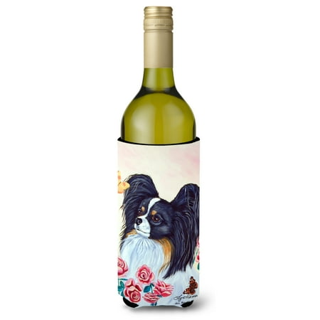 

Caroline s Treasures 7236LITERK Papillon Wine Bottle Hugger Wine Bottle multicolor