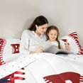 thumbnail image 5 of Manfei Letter Monogrammed B Boy 2pcs Bedding Comforter Set,Sport Baseball Twin Comforter Sets,Ball Gamer Breathable Bedding Set,Lightweight Room Decor,Reversible, 5 of 8