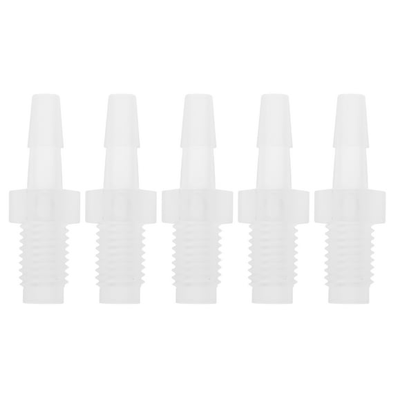 Unique Bargains Plastic Hose Barb Fitting 1/8" OD 1/4"NPT Male Thread Straight Pipe Connector Clear 5 Pcs