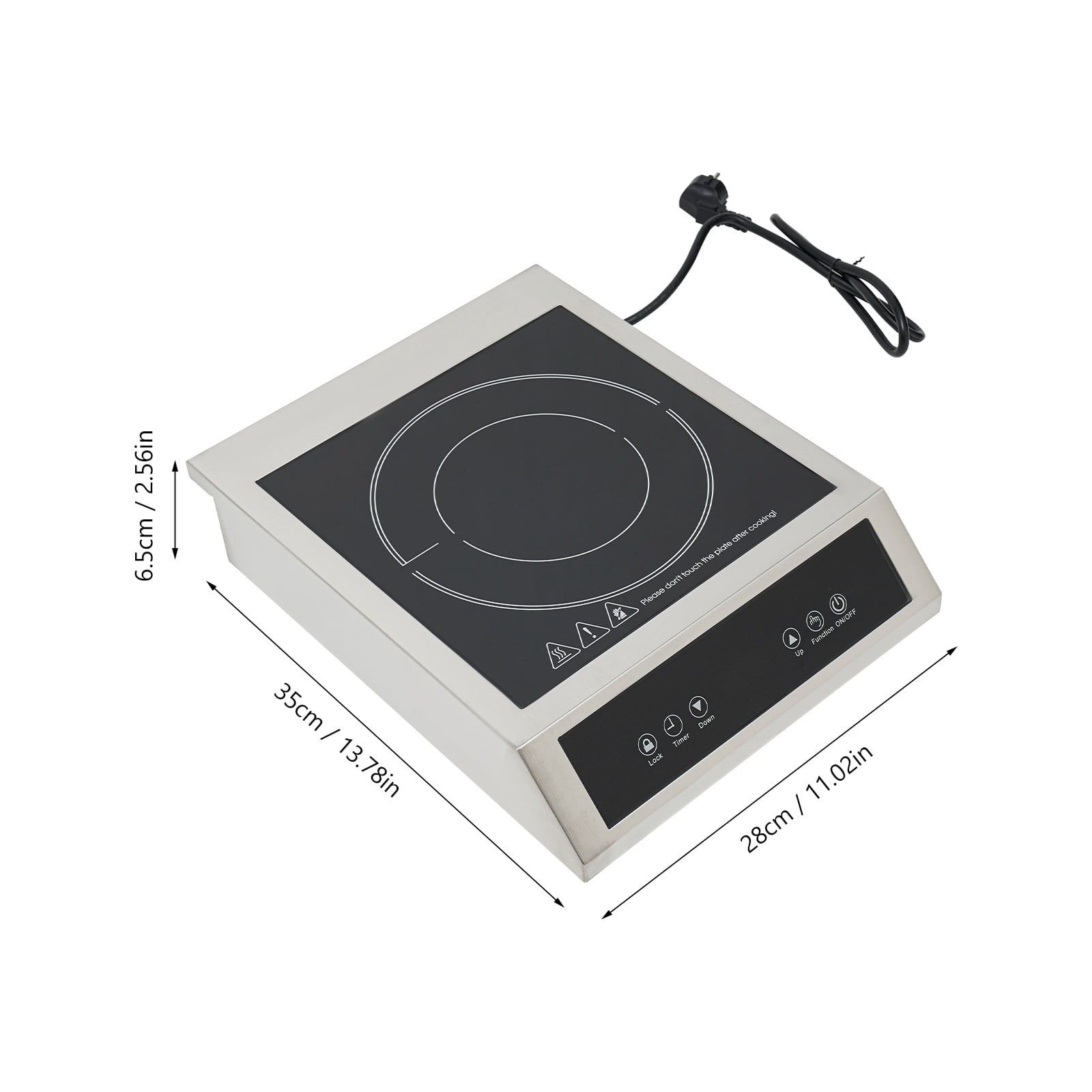 Induction Cooktop, 1800W Portable Electric Induction Burner, 11-Level Precise Temperature Control, Stainless Steel Body for Kitchen