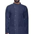 thumbnail image 2 of Atasi Long Sleeve Indian Mens Kurta Solid Cotton Slub Mandarin Collar Ethnic Clothing, 2 of 5