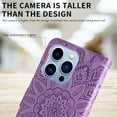 thumbnail image 6 of TECH CIRCLE for iPhone 14 Pro 6.1" 2022 Magnetic Clasp Case, PU Leather Flip Wallet Case with Cart Slot Kickstand & Wrist Strap Shockproof Protective Case for iPhone 14 Pro Women Ladies, Purple, 6 of 13