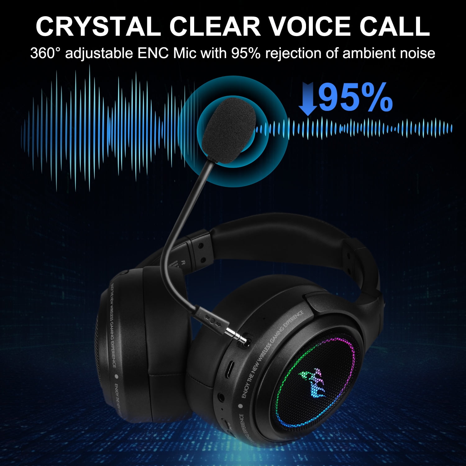 Wireless Gaming Headset,HopePow 1000mAh PC Gaming Headset with Mic for PS5 PS4 Switch with Bluetooth+2.4 GHz+USB Gaming Headphones with Noise Canceling Microphone,3.5mm Wired for Xbox Series