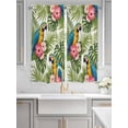 thumbnail image 4 of Bedroom Curtains 63 Inches length, Summer Window Treatment Curtain Drapes, Botanical Palm Leaves Flower Bird Animals Plants Rod Pocket Curtain Panels for Living Room Kitchen, 42"x63", 2 Panels, 4 of 7