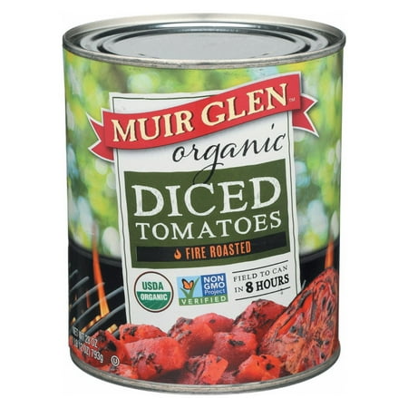 Organic Diced Tomatoes - Muir Glen Organic Diced Fire Roasted Tomato - Tomato - Pack of 12 - 28 Oz.