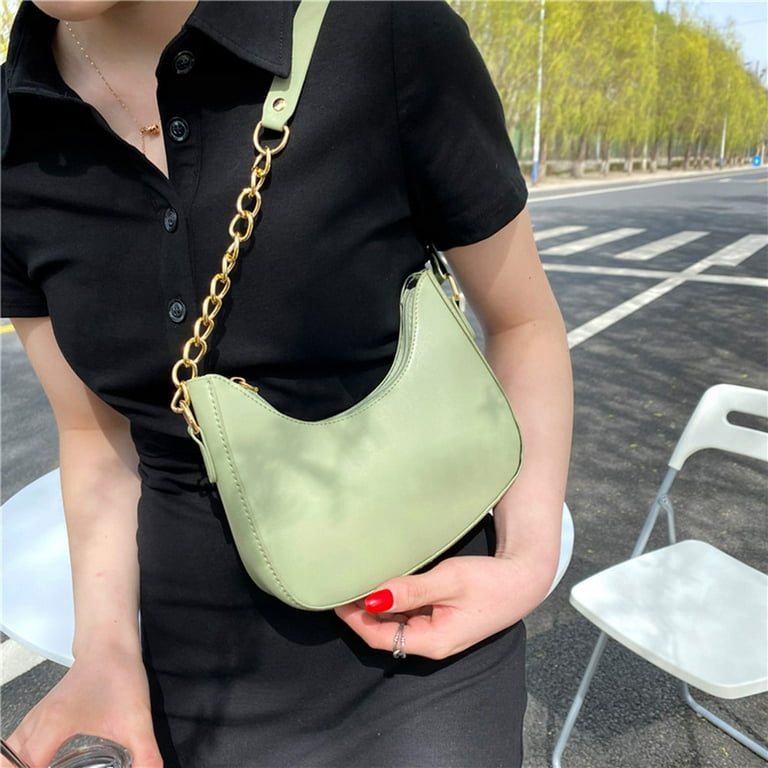 Yucurem Fashion Women Pure Color Chain PU Shoulder Bag Casual