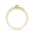 thumbnail image 2 of ANGARA Natural Vintage Style Bezel-Set Oval Amethyst Ring with Diamonds in 14K Yellow Gold for Women (Size-7x5mm) | February Birthstone, Anniversary, Jewelry Gift for Women | Natural Amethyst Ring, 2 of 9