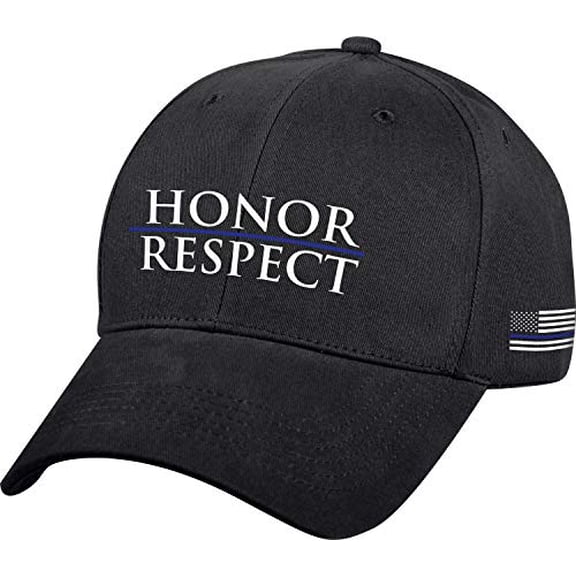 Rothco 3251 Honor & Respect Thin Blue Line Low Profile Cap, Black