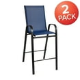 thumbnail image 3 of Emma + Oliver 2 Pack Navy Outdoor Barstools with Flex Comfort Material-Patio Stool, 3 of 14