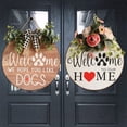 thumbnail image 4 of Hope You Like Dogs Wooden Sign with Paw Bow Rustic Farmhouse Wall Hanging Wreath for Front Door Home Outdoor Decorations, 4 of 17
