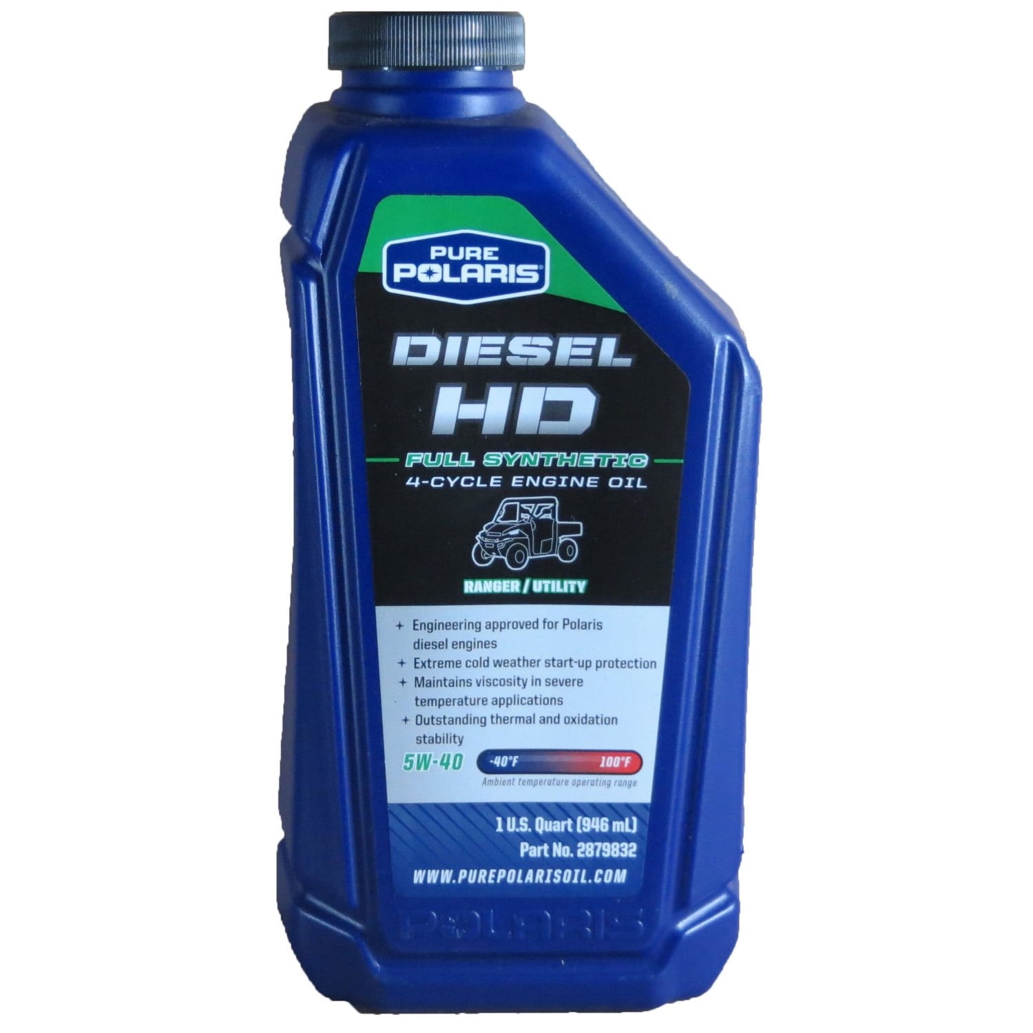 Polaris OEM ATV Ranger Diesel HD Engine Oil 32oz Quart 2879832 5W40