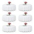 thumbnail image 1 of TANIASH 6 Packs Nappe Ronde Blanche -90inch, 100% Polyester Tissu Vêtements de Table Lavables pour Mariage / Fête, 1 of 5