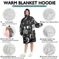 thumbnail image 5 of Wearable Oversized Blanket,Halloween Skeleton Fun Pattern Wearable Blanket Hoodie for Adults,Cozy Hooded Blankets with Super Pockets,Super Warm Fuzzy Pullover for Women & Men, 5 of 6