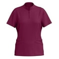 thumbnail image 5 of BiZtdJrK Women's Solid Color Half Zip Scrub Tops with Elastic Drawstring Waist Straight Pants 2 Piece Sets Casual Quick Dry Nurse Clothes Sets Wine L Todays Sale, 5 of 8