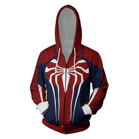 Autumn and Winter New Men's Hoodie 3D Printed with Marvel Spider Man Pattern Outdoor Sports Zipper Fashion Street Men's Hoodie