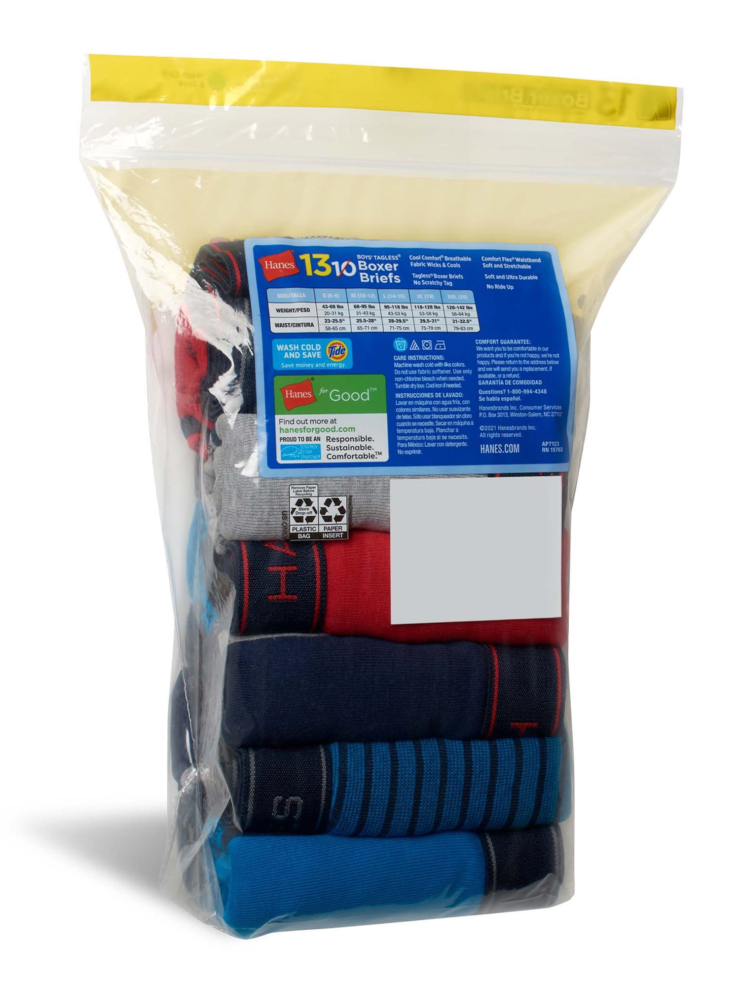 Hanes Boys Underwear, 10 + 3 Bonus Pack Tagless Boys' Cool