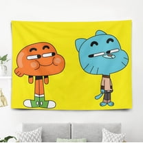The Amazing World Of Gumball Pattern Wall Hanging 50*60 Inches High-Quality Peach Skin Velvet Material Classic And Charming
