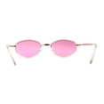 thumbnail image 2 of Narrow Hexagon Hippie Color Lens Metal Rim Dad Shade Sunglasses Gold Pink, 2 of 4
