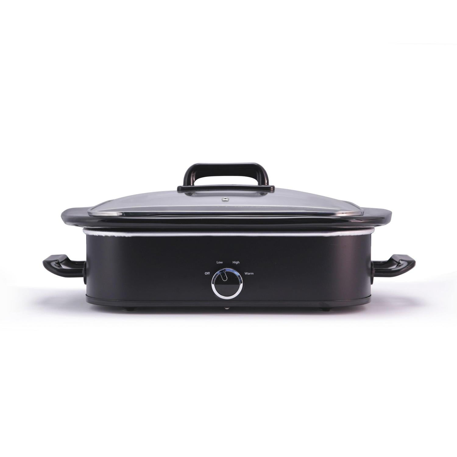 Zing 4Quart Rectangle Casserole Slow Cooker, Black
