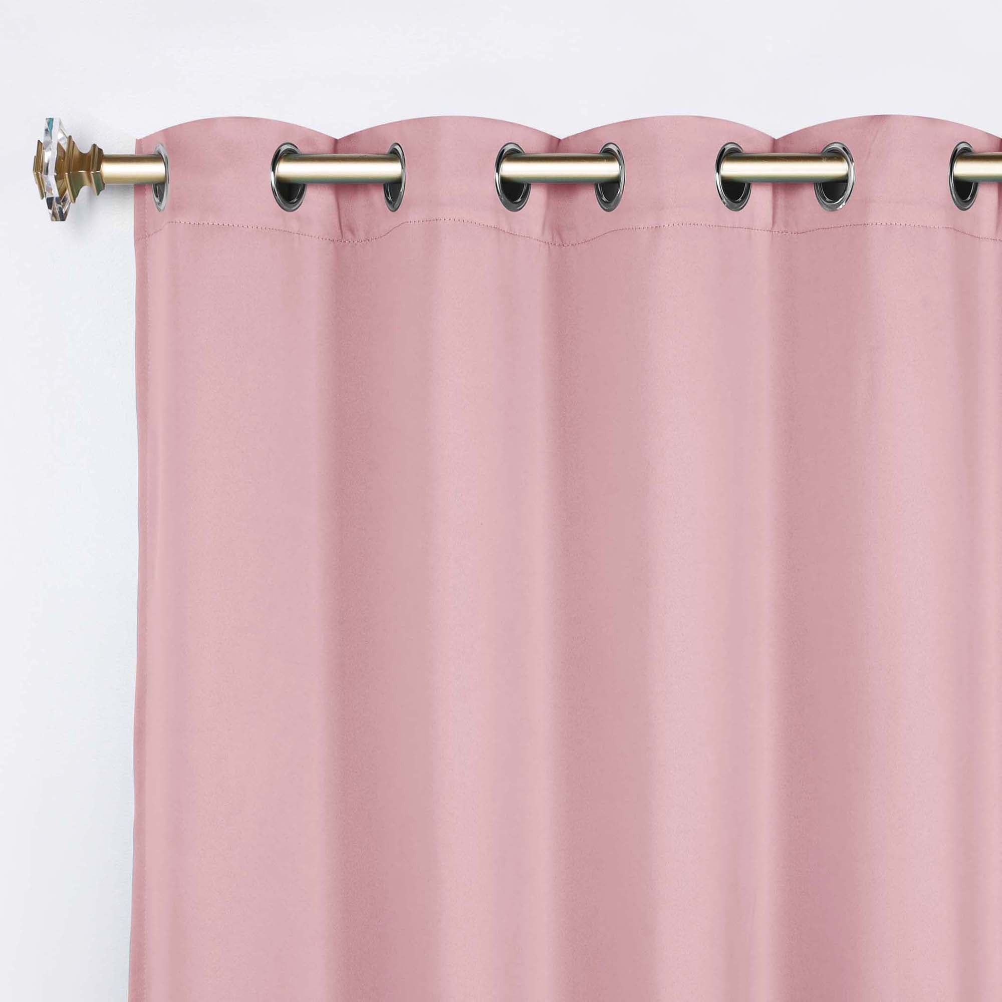Superior Blackout Solid Light Filtering Grommet Curtain Panel Set, 42" x 96", Mauve chalk