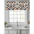 thumbnail image 4 of Navy Blue Burnt Orange Botanical Curtain Valances for Windows, Vintage Leaves Kitchen Valance Window Treatment, Light Filtering Block Curtains for Bathroom/Bedroom/Living Room 54'' x 18'', 4 of 9