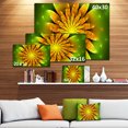 thumbnail image 3 of Fleur Fractale Jaune Vif sur Vert - Impression sur Toile Florale, 3 of 4
