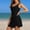 Black, variant on Tankini Swimsuits for Women 2026 Summer Two Piece Quick-Dry Solid Color Bathing Suits Womens Tummy Control Ruched Swim Suits with Skirt
