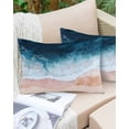 thumbnail image 6 of Navy Blue Beige Throw Pillow Cover 16 x 24 Inch Decorative Pillow Cover Abstract Art Beach Watercolor Lumbar Pillowcase Seasonal Rectangle Cushion Case for Couch Sofa Bed Living Room, 6 of 7