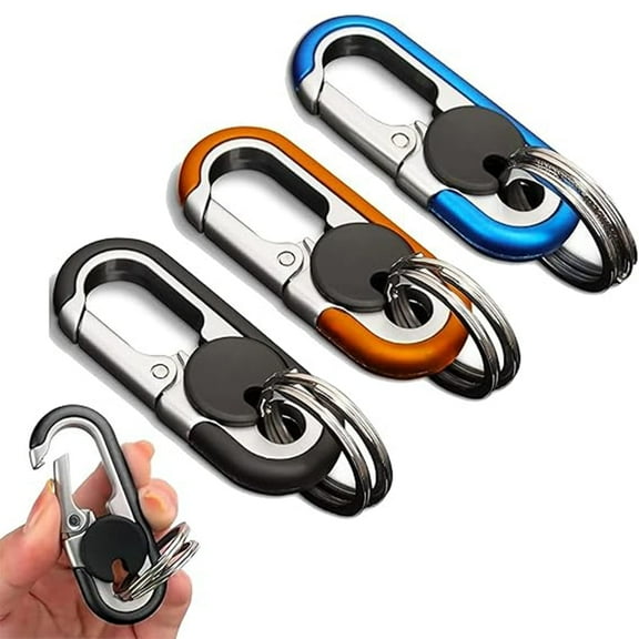 Januofit Men's Car Key Chain 3pcs, Personalized Creative Stainless Steel Car Keychain for Men Black