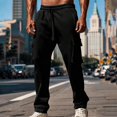 thumbnail image 2 of Cargo Pants For Men Straight Leg Lightweight Workout Joggers Pants Athletic Sweatpants With Pockets Loose Fit Trousers, 2 of 7