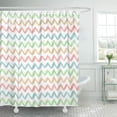 thumbnail image 1 of ABPHQTO Acuarela Azul Rosa Claro Beige y Verde Menta Rayas de Mano Patrón Chevron Impermeable Baño Cortinas de Ducha Set 165x180 cm, 1 of 2