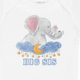 thumbnail image 4 of Inktastic Big Sis Cute Elephants with Moon and Stars Girls Baby Bodysuit, 4 of 5
