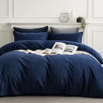 Velvet Duvet Cover Queen Set, 3 Pieces Soft Flannel Comforter Cover with Zipper Closure & Corner Ties, Ultra Soft Cozy Bedding Set, Breathable Plush Velour Duvet Cover