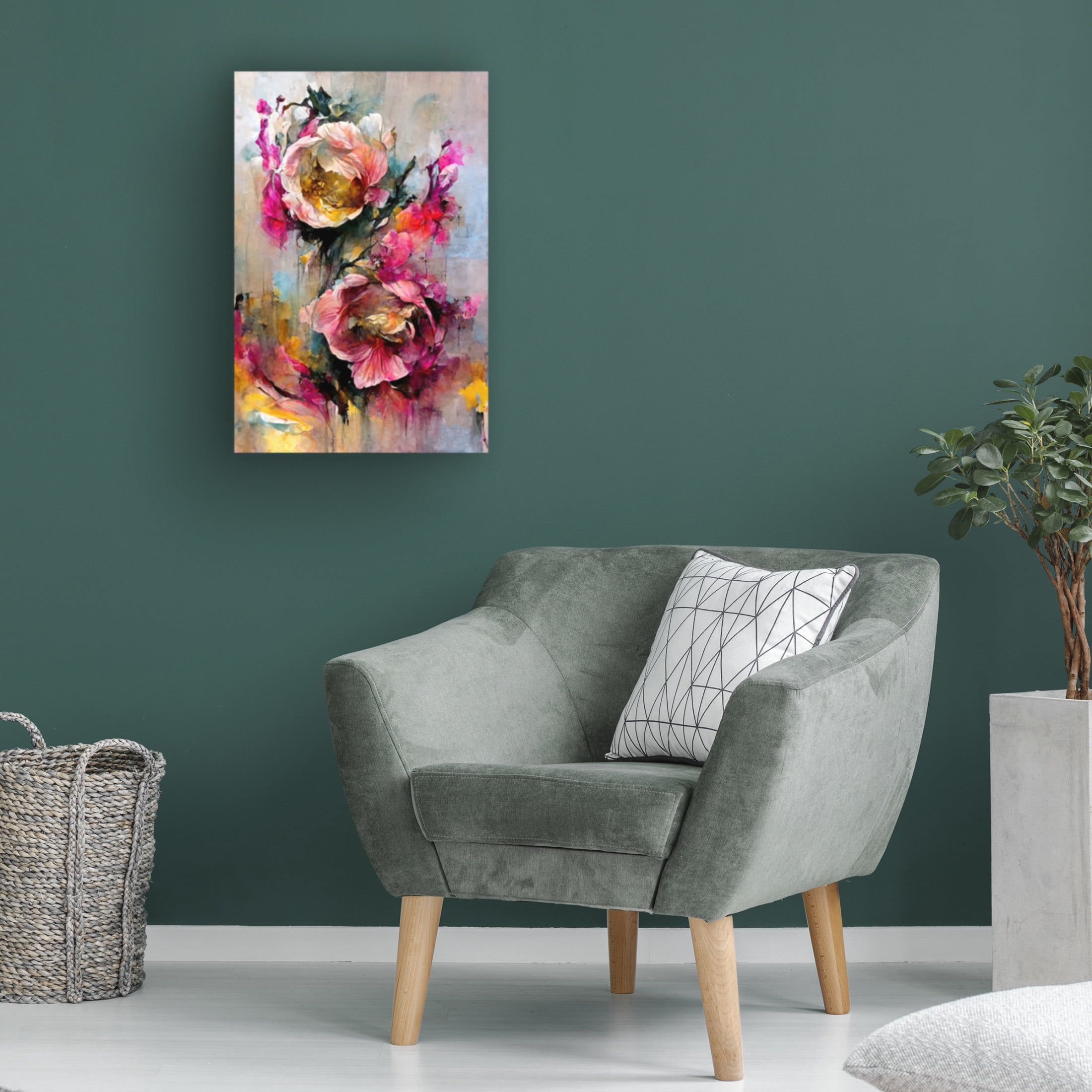 Canvas Wall Art - Treechild 'Wild Roses' Wall Art for Living Room, Bedroom, or Office D?cor by Trademark Fine Art - 22 x 32 Inches