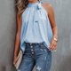 thumbnail image 4 of Verano Mujer Halter Cuello redondo Sin mangas Estampado de leopardo Camisetas Fridja  gh7419, 4 of 9