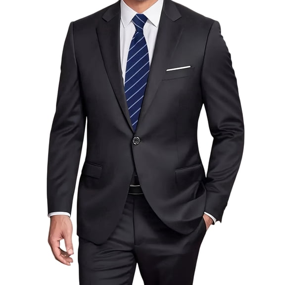 i.Finelong Slim-Fit Two-Piece Suit for Men: Versatile Jacket & Pants for Business Meetings, Weddings & Parties