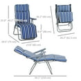thumbnail image 3 of Outsunny Set of 2 Garden Sun Lounger, Outdoor Recliner, Grey and Blue, 3 of 10