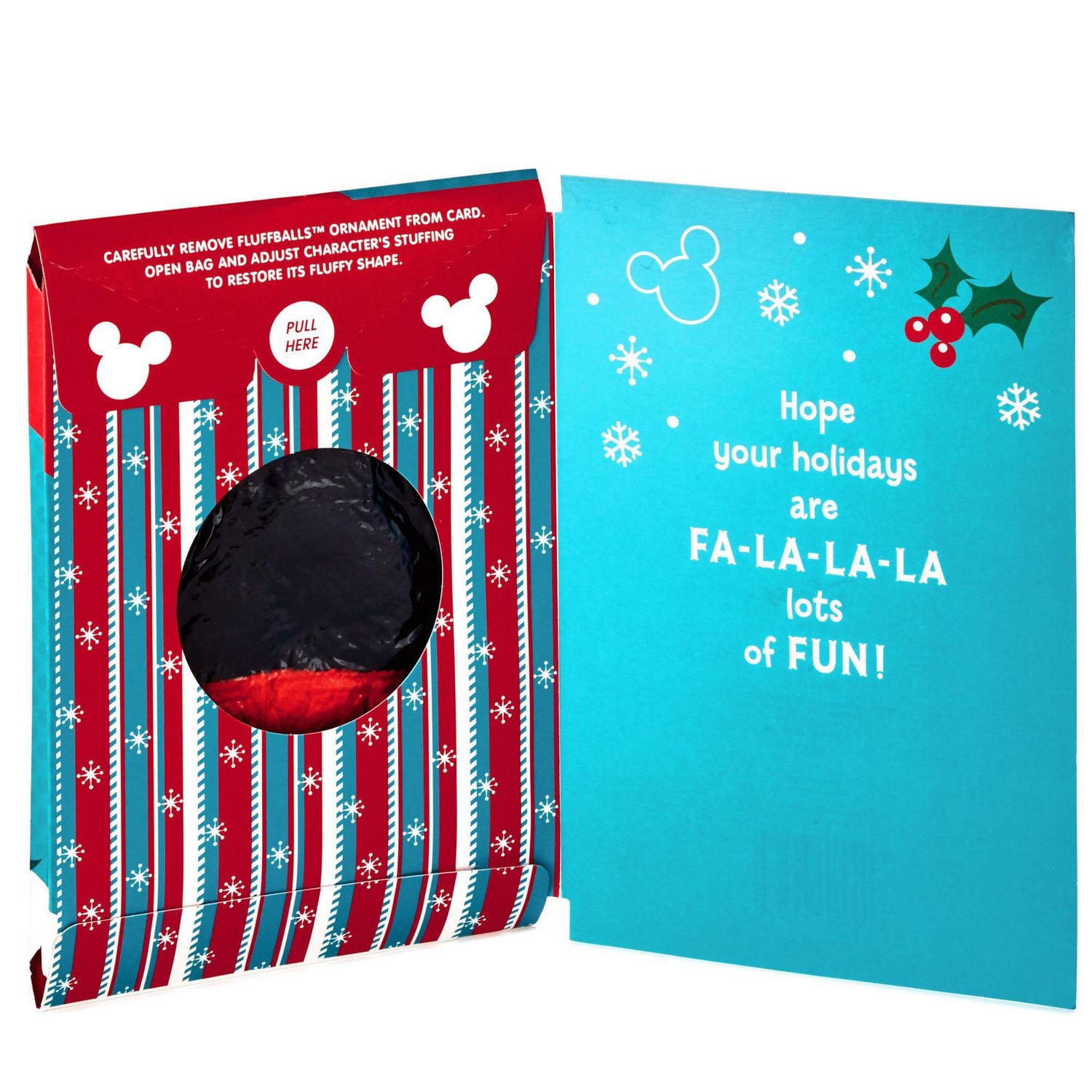 Hallmark Disney Mickey Mouse Christmas Card for Kid with Plush Toy (Mickey Mouse Fluffball)