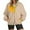 Beige, variant on larppty Womens Fuzzy Fleece Pullover Sweatshirt Long Sleeve Color Block Button Down Sweater Winter Fleece Jacket with Pockets (Black, S)