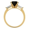 thumbnail image 4 of Clara Pucci 14K Yellow Gold 2ct Onyx Three-Stone Ring for Women, 4 of 8