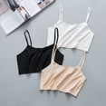 thumbnail image 6 of TONKBEEY Women Girls Ice Silk Crop Top Seamless Bralette Solid Color Wire Free Camis Vest, 6 of 19