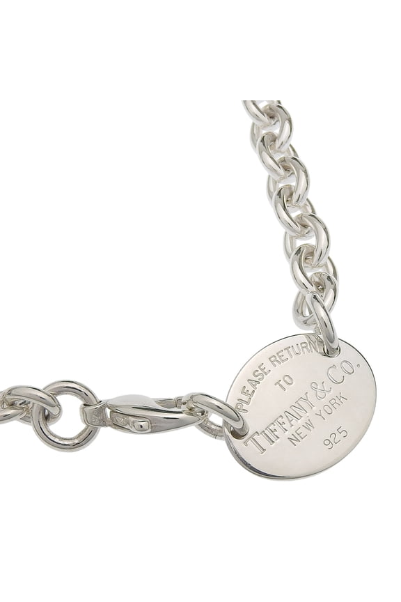 Pre-Owned Tiffany & Co. Return to Necklace, Oval Tag, Sterling Silver 925, Approx. 53.0g, Unisex
