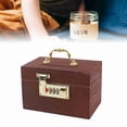 thumbnail image 1 of Wooden Money Storage Box Wooden Treasure Chest Lockable with Handle, 1 of 7