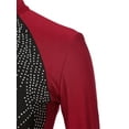 thumbnail image 4 of Haitryli Womens Shiny Metallic Dance Leotard Mock Neck Bodysuit Sparkle Rhinestone Gymnastics Unitard Burgundy S, 4 of 7